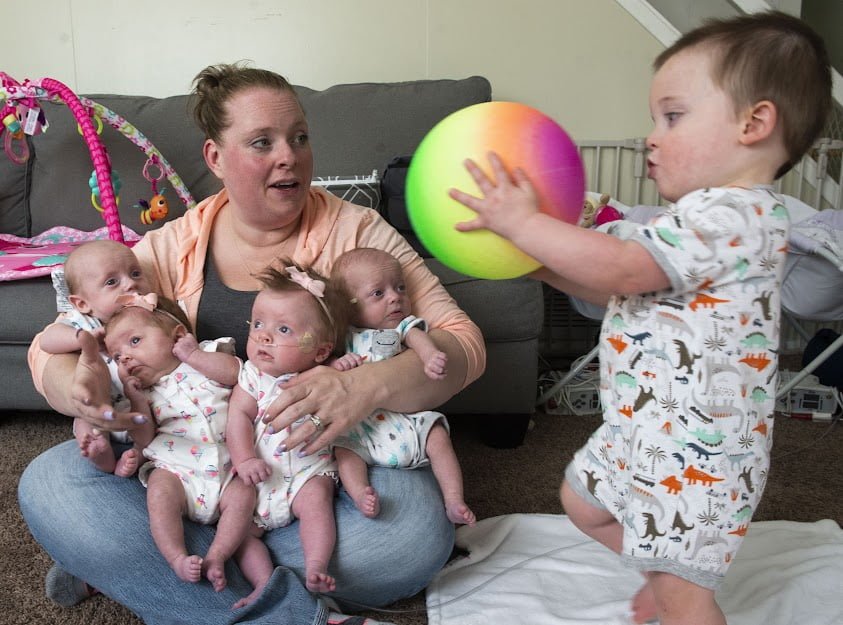 Mom Who Was a Triplet Gives Birth to Quadruplets