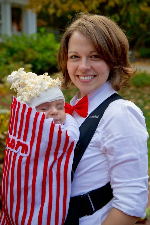 Baby Carrier Movie Popcorn Costume...these are the BEST Homemade Costumes for Kids!