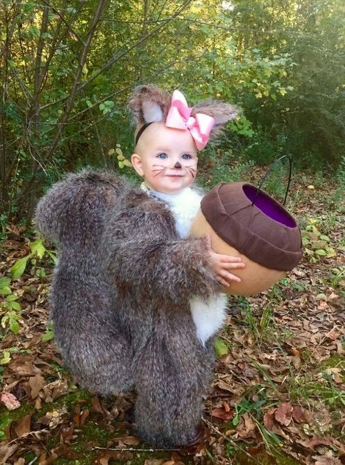 Squirrel Costume...these are the BEST Homemade Halloween Costumes for Babies & Kids!