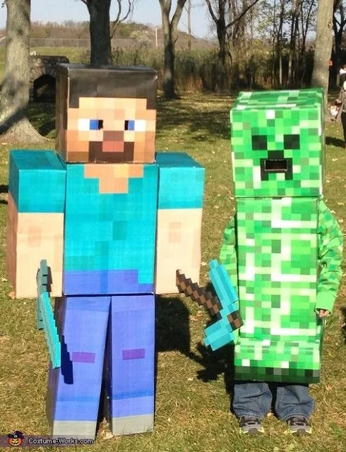 Steve & Creeper Minecraft Costumes