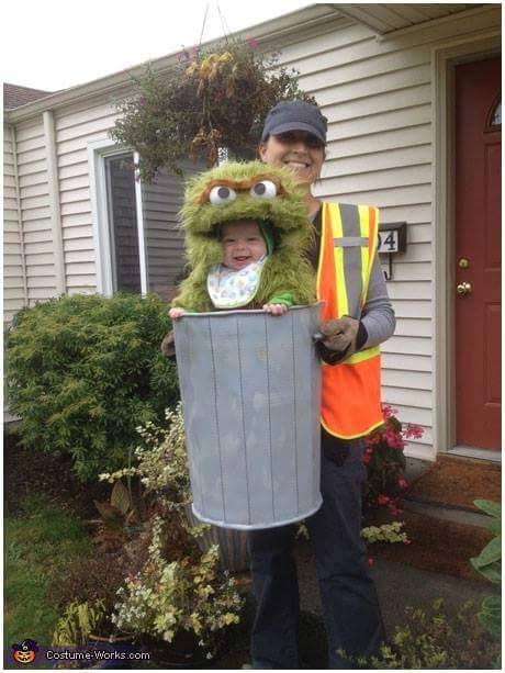 Oscar the Grouch Baby Costume...these are the BEST Homemade Halloween Costume Ideas for Babies & Kids!